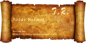 Toldi Roland névjegykártya